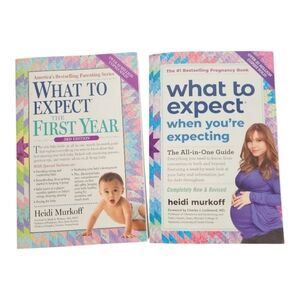 "What To Expect" Pregnancy and 1st Year Books NWOT